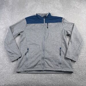 Orvis Jacket Mens Medium Grey Bonded Mesh Fleece Full Zip Outdoors‎ Hiking Hiker